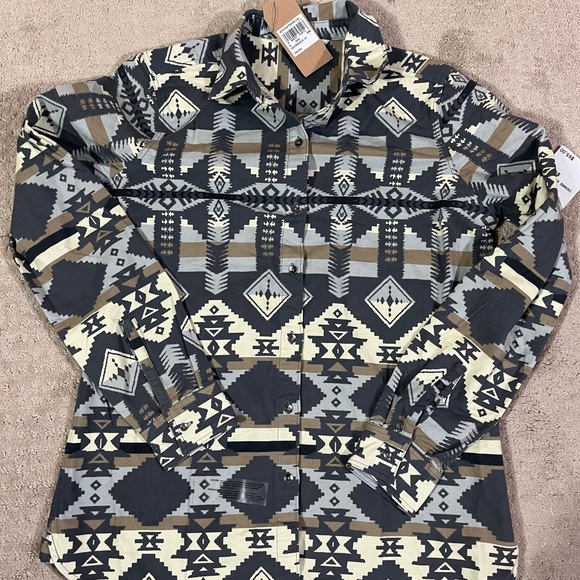 Woolrich button up NWT Aztec print size small Keystone print - Picture 9 of 10